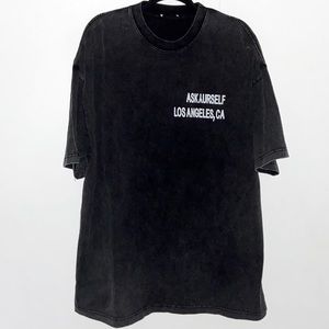 Askyurself Designer Streetwear Tee Washed Black Oversized fit XL Los Angeles​​​​